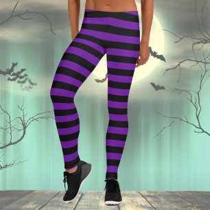 Halloween Black & Purple Witch Costume Leggings