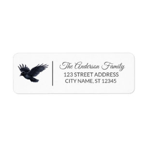 Halloween Black raven crow Custom Family Name