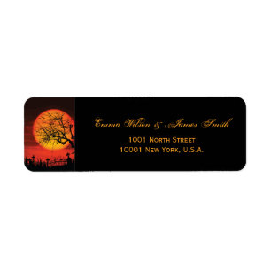Halloween Black Return Address Labels