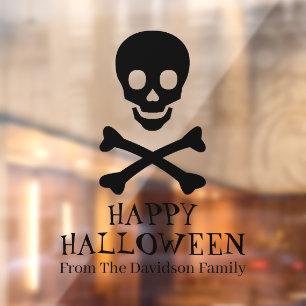 Halloween black skull scary spooky custom text