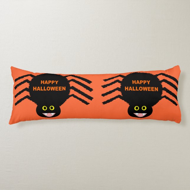 Halloween Black Spider Body Pillow (Front)