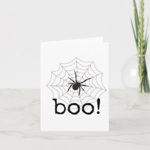 Halloween, Black Spider, Card, Boo Card