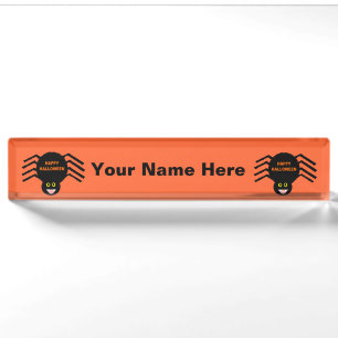 Halloween Black Spider Custom Nameplate