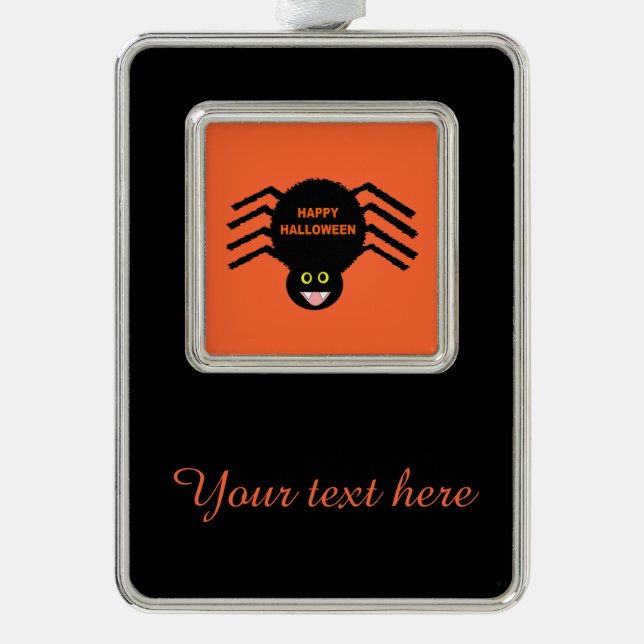 Halloween Black Spider Custom Ornament (Front)