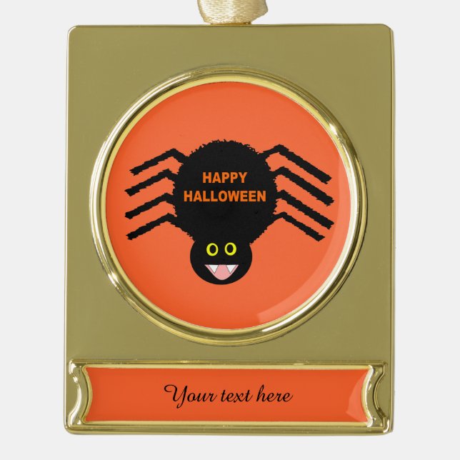 Halloween Black Spider Custom Ornament (Front)