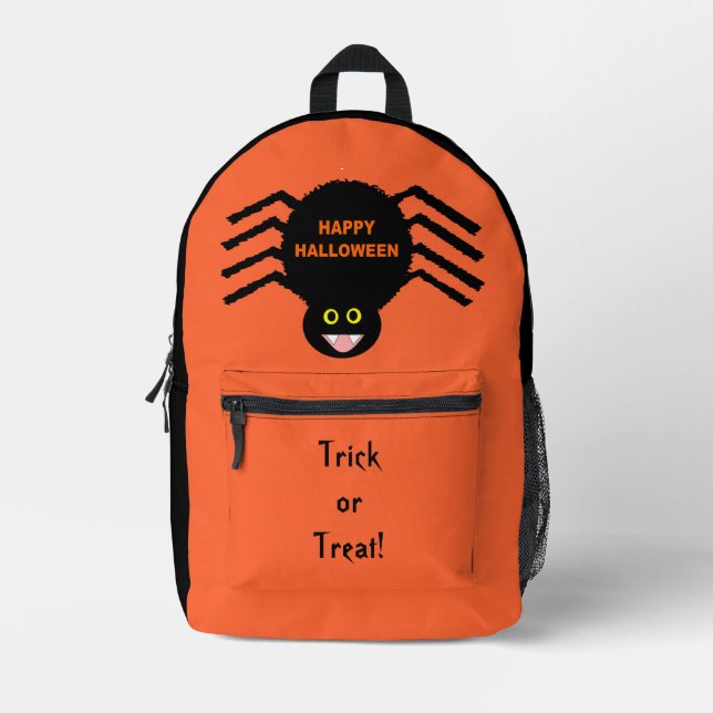 Halloween Black Spider Custom Printed Backpack (Front)