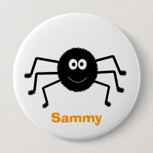 Halloween Black Spider Cute Button