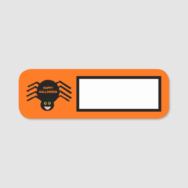 Halloween Black Spider Name Tag (Front)