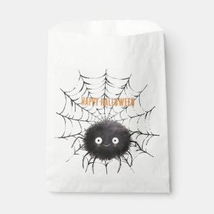Halloween Black Spider on Web Favour Bags