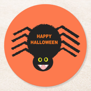 Halloween Black Spider Paper Coasters