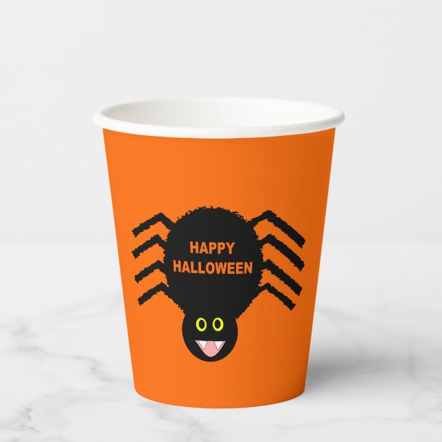Halloween Black Spider Paper Cups (Front)