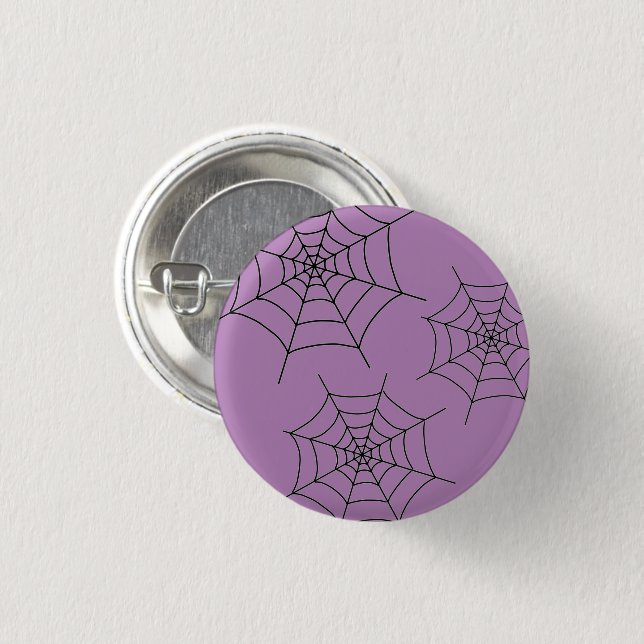 Halloween Black Spiderweb - Round Pin-up Badge (Front & Back)