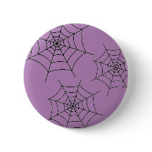 Halloween Black Spiderweb - Round Pin-up Badge