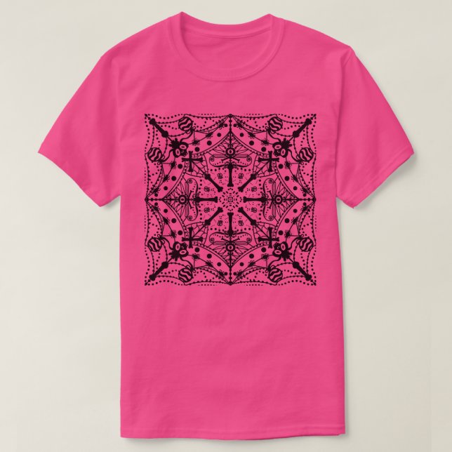 Halloween black tattoo pattern T-Shirt (Design Front)