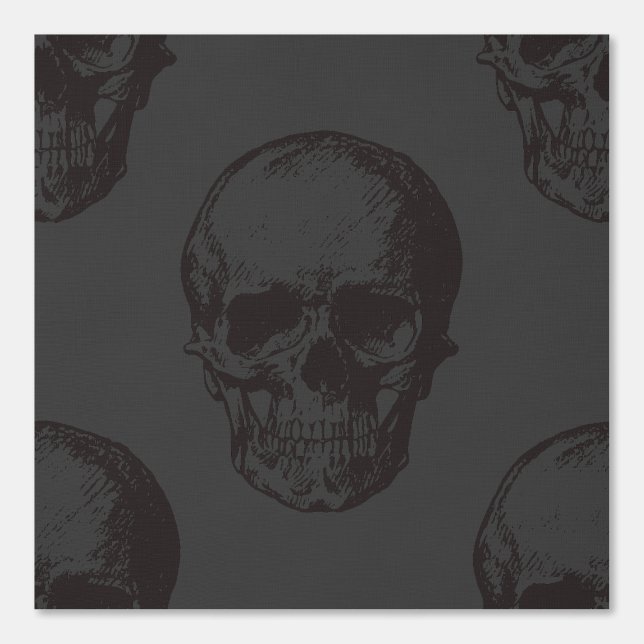 Halloween Black/Warm Grey Skulls  Wallpaper (Front)