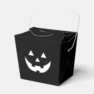 Halloween black white Jack o lantern pumpkin face Favour Box