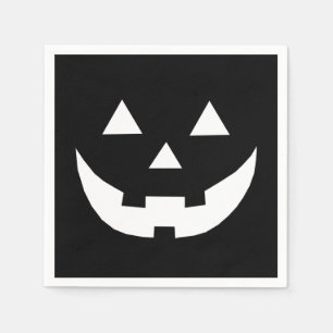 Halloween black white Jack o lantern scary paper Napkin