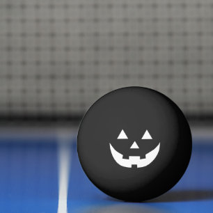 Halloween black white Jack o lantern scary Ping Pong Ball