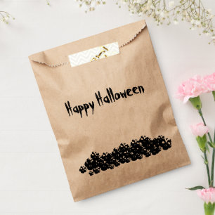 Halloween black white skulls pile spooky favour bags
