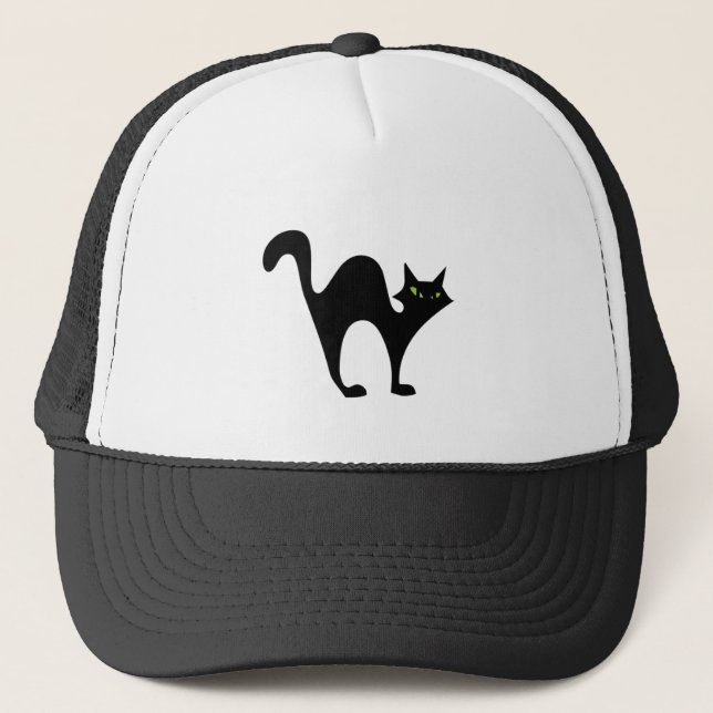 Halloween blackcat trucker hat (Front)