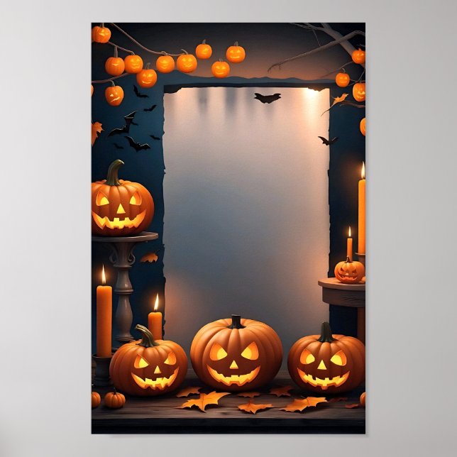 Halloween Blank Invitation Poster Frame #13 (Front)