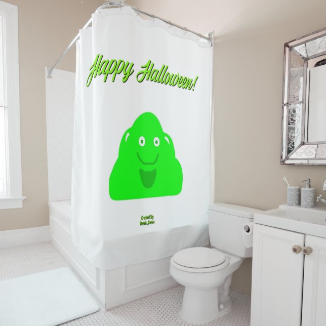 Halloween Blob Shower Curtain (In Situ)