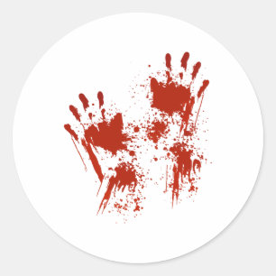 Halloween Blood Hands Costume Zombie Outfit Classic Round Sticker