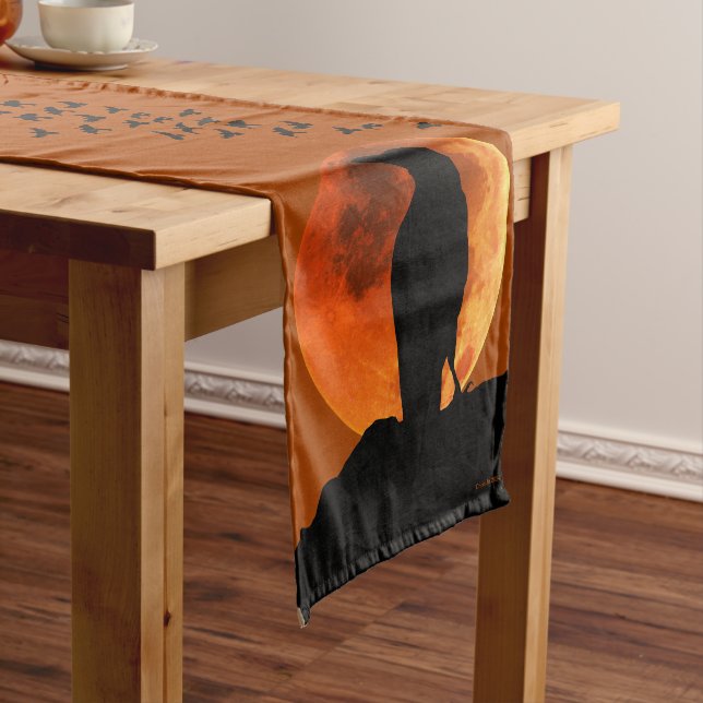 Halloween Blood Moon Ravens Long Table Runner (In Situ)