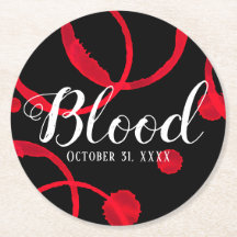Halloween Blood Red Wine Stain Coaster