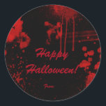 Halloween Blood Splatters Costume Party Favour Classic Round Sticker<br><div class="desc">Halloween Blood Splatters Costume Party Favour Stickers. Matching invitations available.</div>