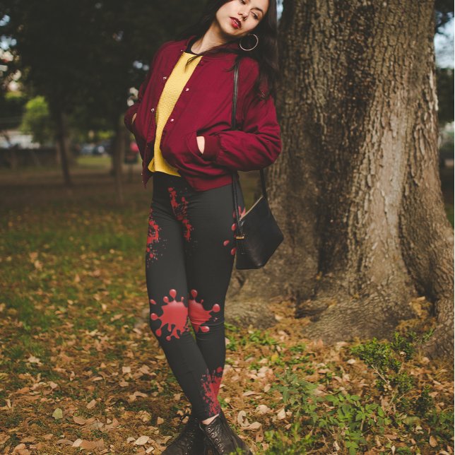 Halloween Blood Splatters Splash Scary Bloody Leggings (Creator Uploaded)