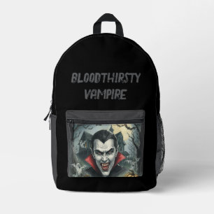 Halloween, Bloodthirsty Vampire, Scary Spooky Printed Backpack