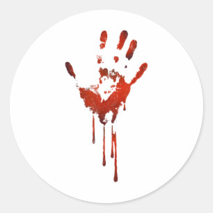 Halloween Bloody Hand Print Costume Zombie Outfit  Classic Round Sticker