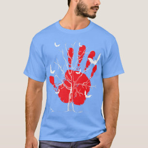 Halloween ,bloody hand, tree and birds, autumn spo T-Shirt