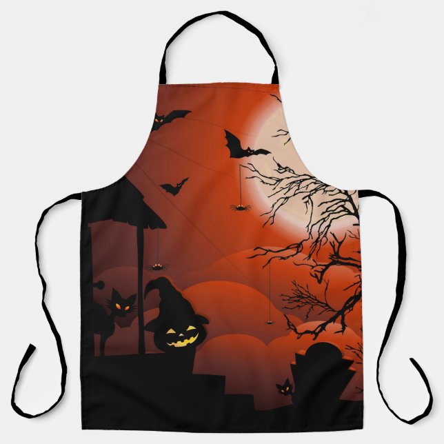 Halloween Bloody Moonlight Nightmare Apron (Front)