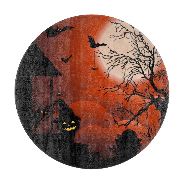 Halloween Bloody Moonlight Nightmare Cutting Board (Front)