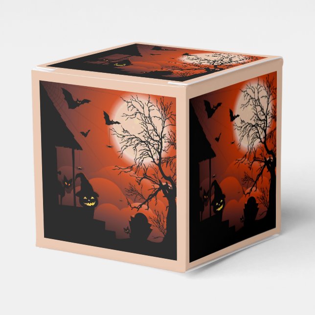 Halloween Bloody Moonlight Nightmare Favour Box (Front Side)
