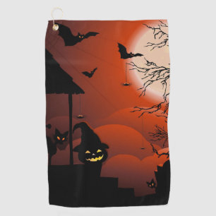 Halloween Bloody Moonlight Nightmare Golf Towel