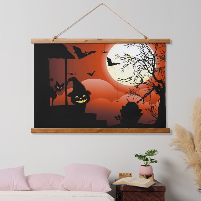 Halloween Bloody Moonlight Nightmare Hanging Tapestry (Bedroom)