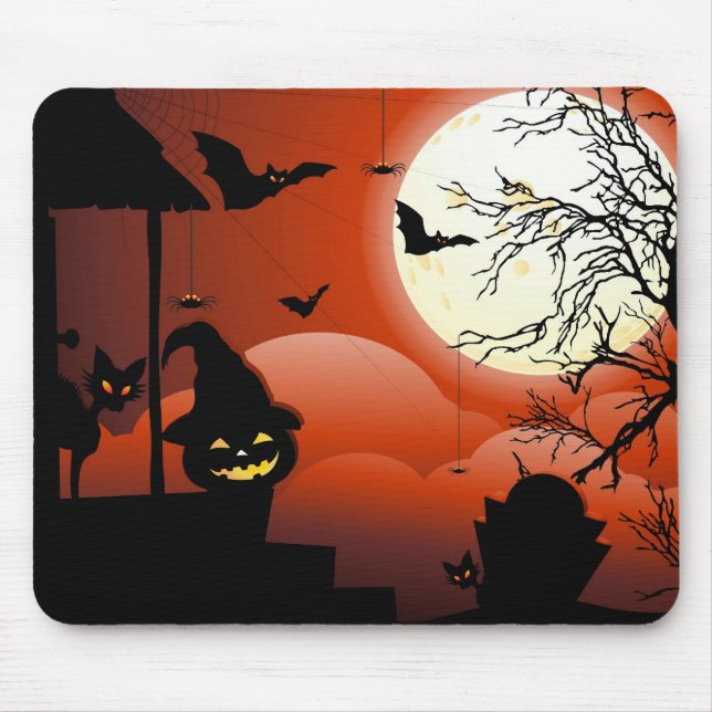 Halloween Bloody Moonlight Nightmare Mouse Pad (Front)