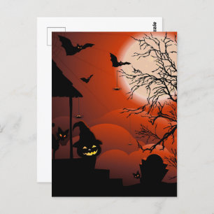 Halloween Bloody Moonlight Nightmare Postcard
