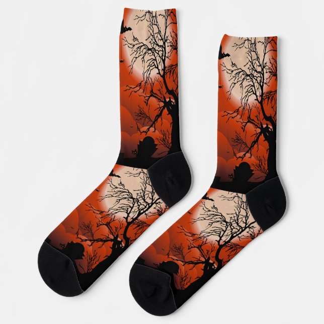 Halloween Bloody Moonlight Nightmare Socks (Left)
