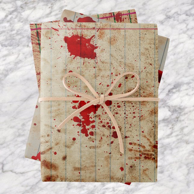 Halloween Bloody Red Blood Scary  Wrapping Paper Sheet (Creator Uploaded)