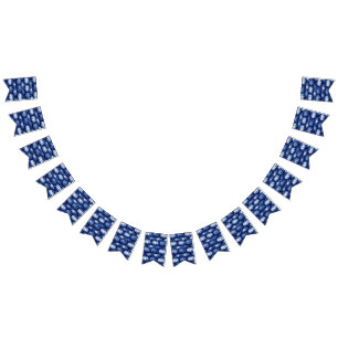 Halloween Blue and White Pumpkin Bunting