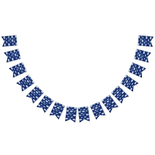 Halloween Blue and White Pumpkin Bunting (All)