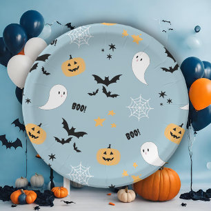 Halloween Blue Paper Plate