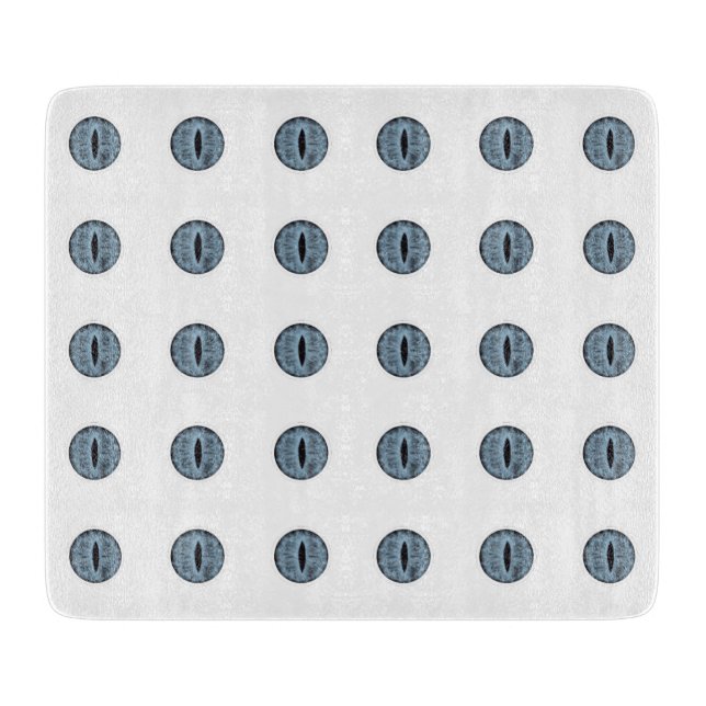 Halloween Blue Polka Dot Eyes Cutting Board (Front)