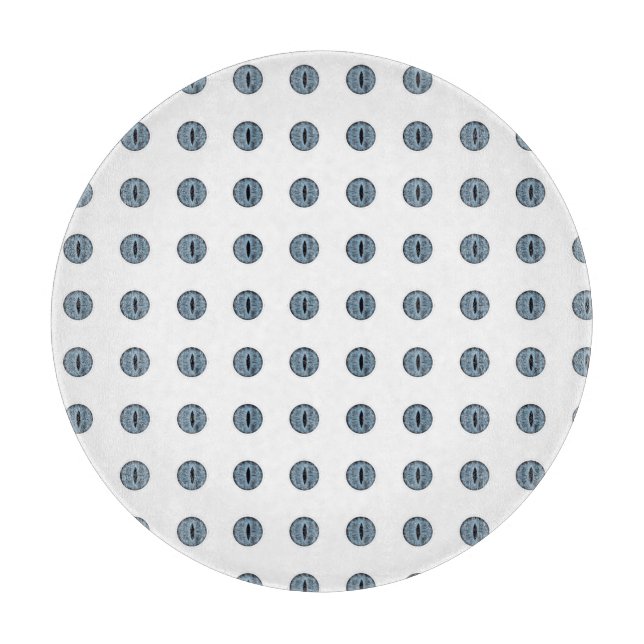 Halloween Blue Polka Dot Eyes Cutting Board (Front)