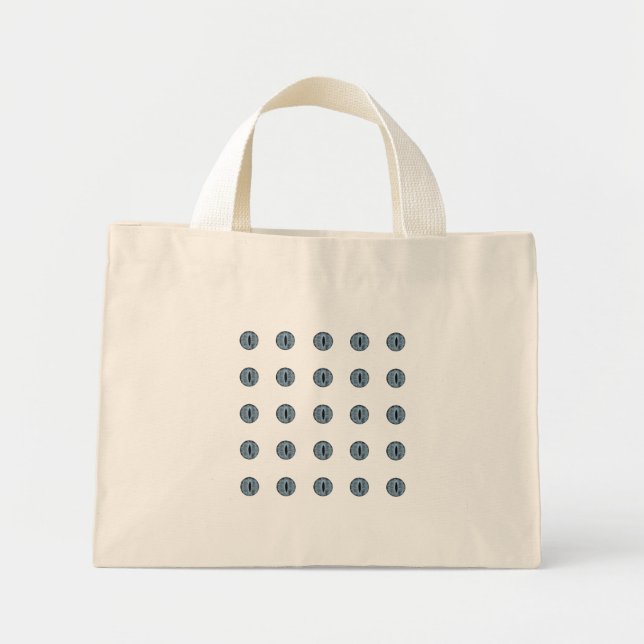 Halloween Blue Polka Dot Eyes Mini Tote Bag (Front)