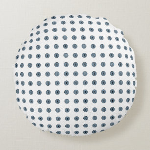 Halloween Blue Polka Dot Eyes Round Cushion